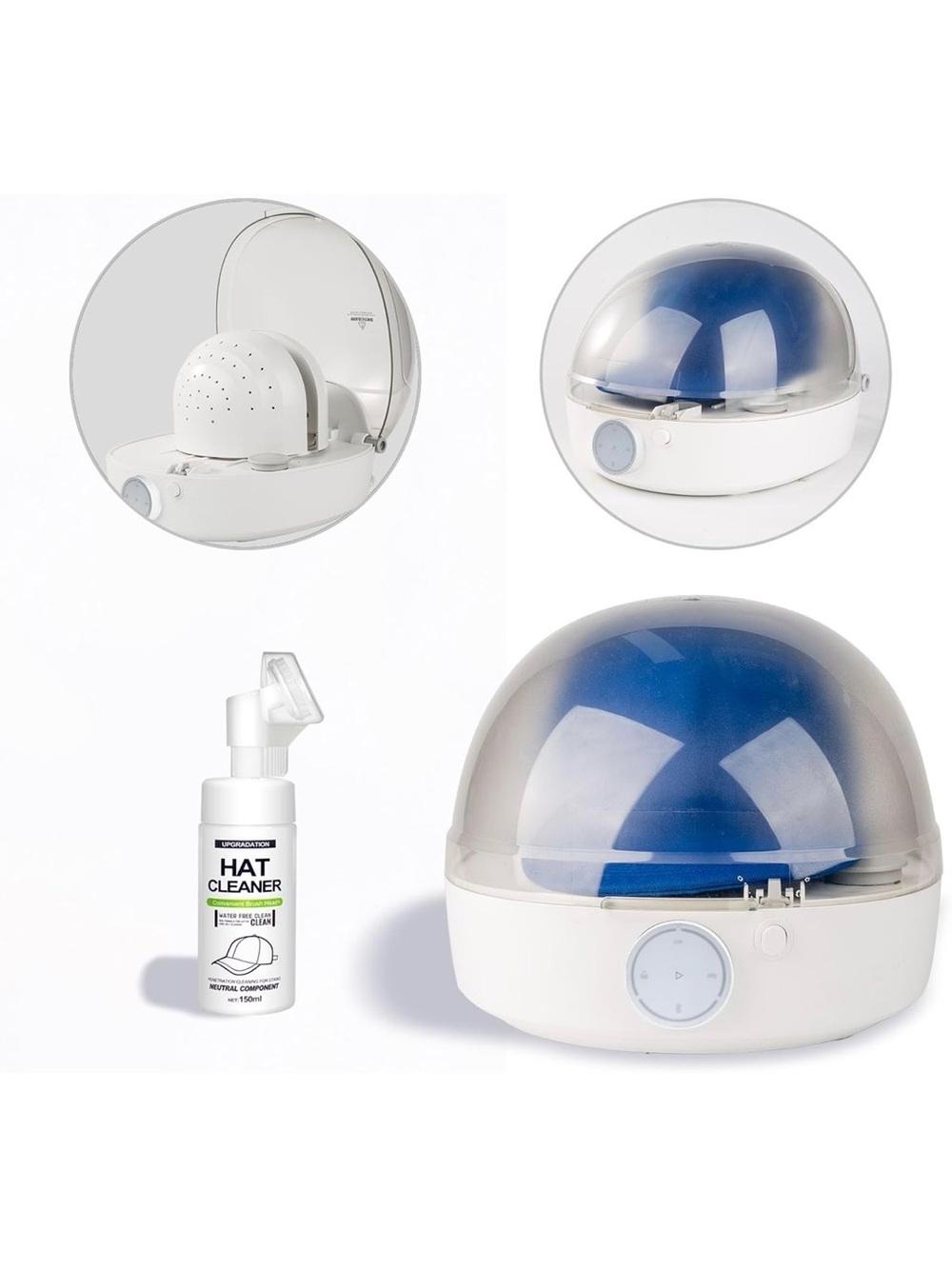 INNOPAW Auto Cap Cleaner w/Steam & Dry Steam ironing for Bucket hat Trucker